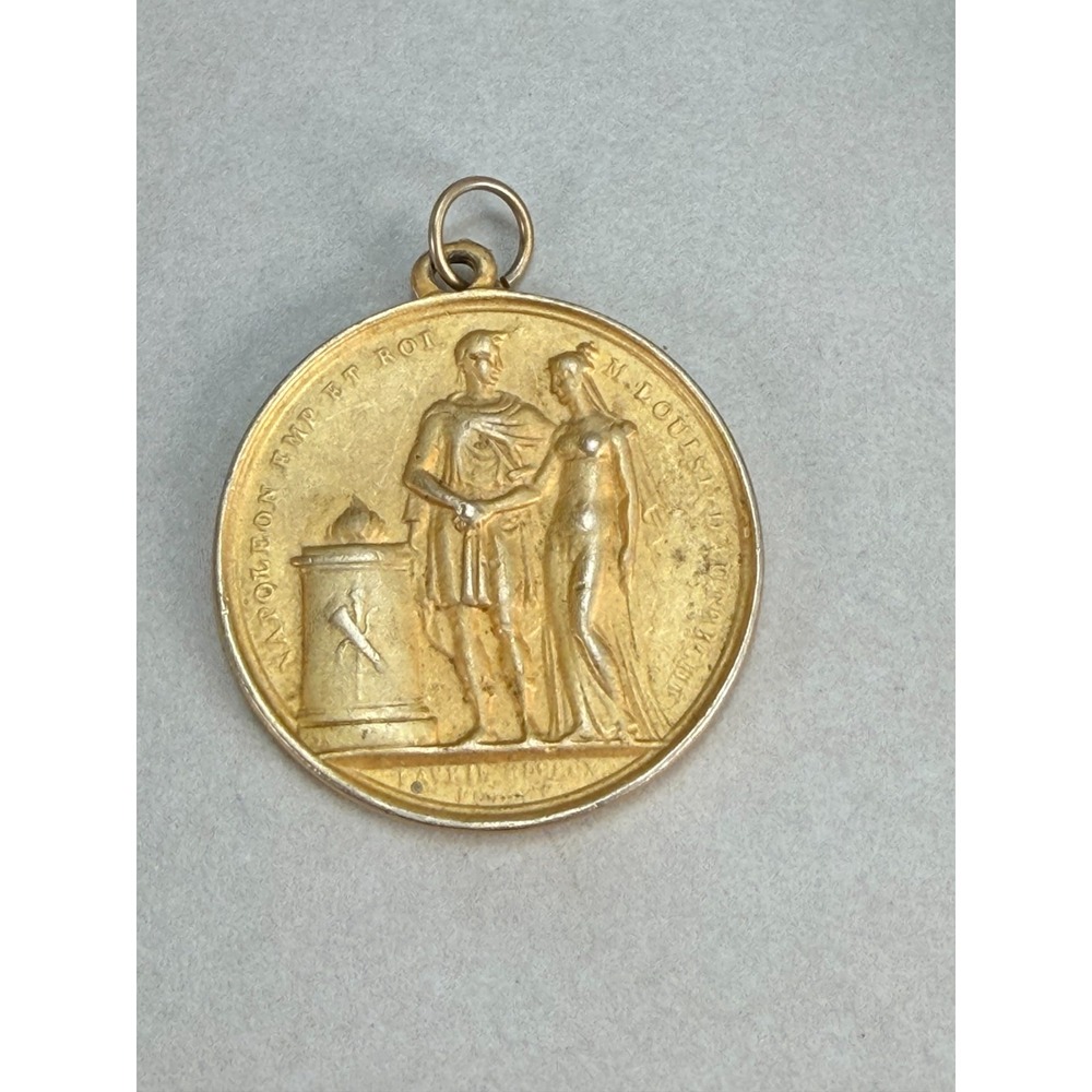 Antique Napoleon I Marie Louise Marriage Medal Pendant French Empire Medallion